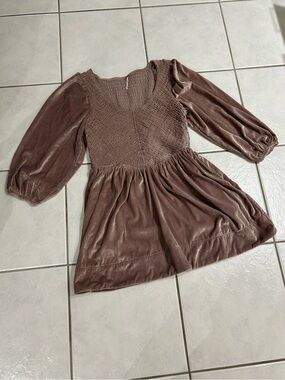 Free People Mauve Velvet Dress